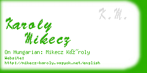 karoly mikecz business card